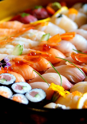 A platter of nigiri sushi